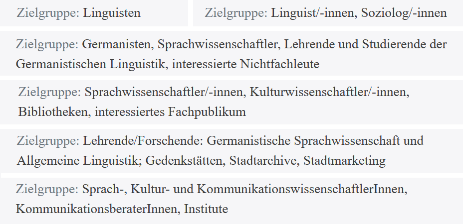 Zielgruppen im (Schreib-)Wandel