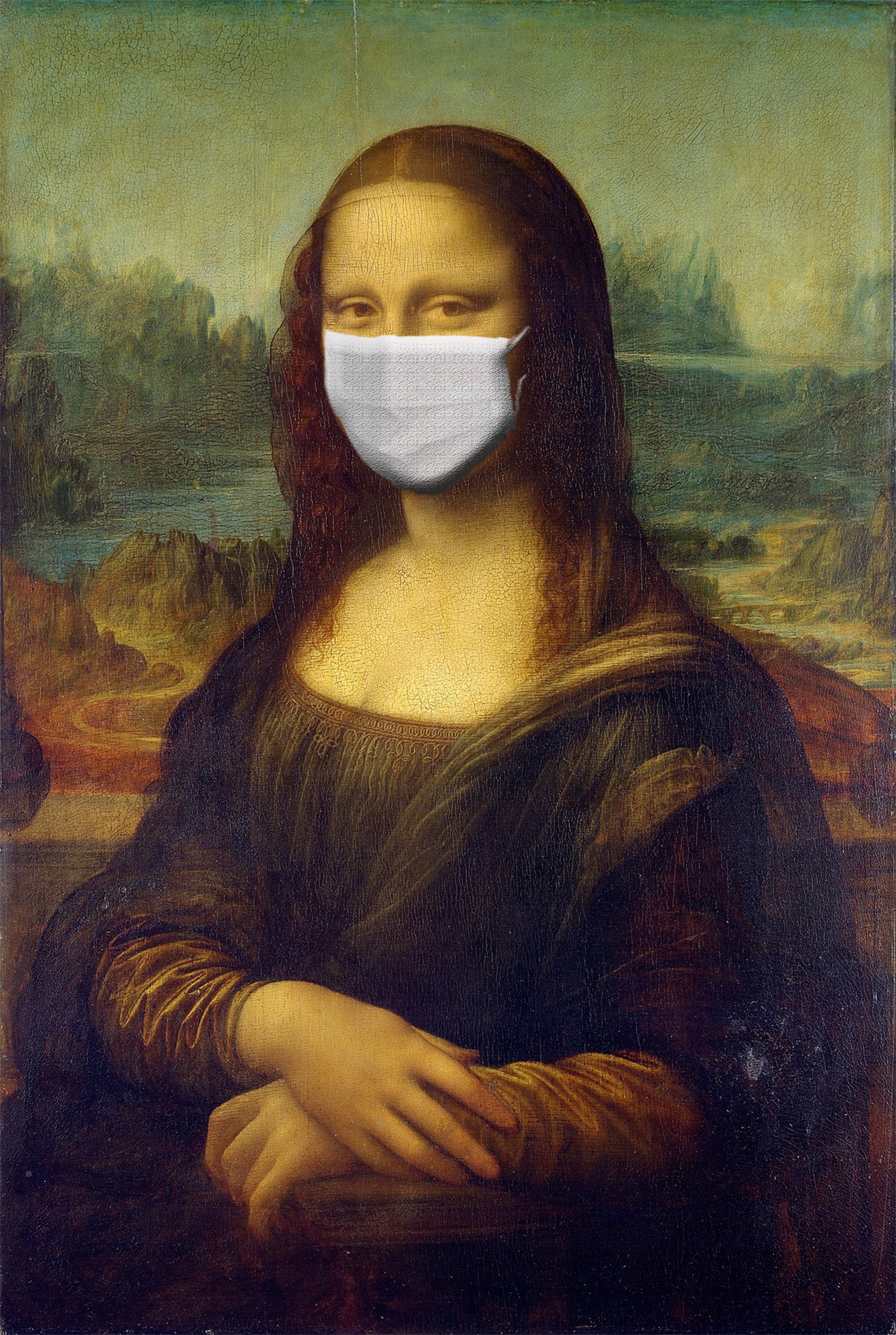 Porträt von Mona Lisa mit Maske