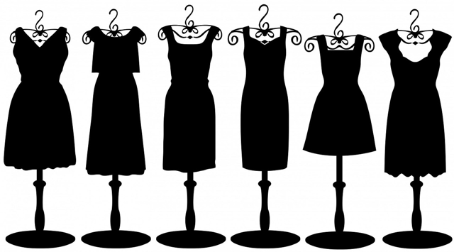 Kleidungsstücke mit vielen unterschiedlichen Kragen und Längen