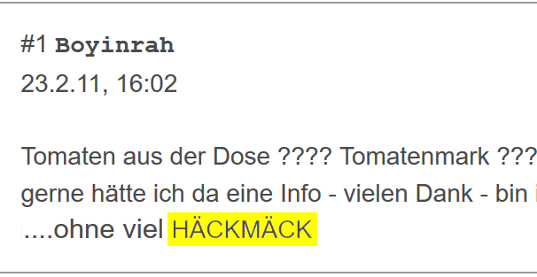 Kein Häckmäck, sondern Heckmeck auf frag-mutti.de